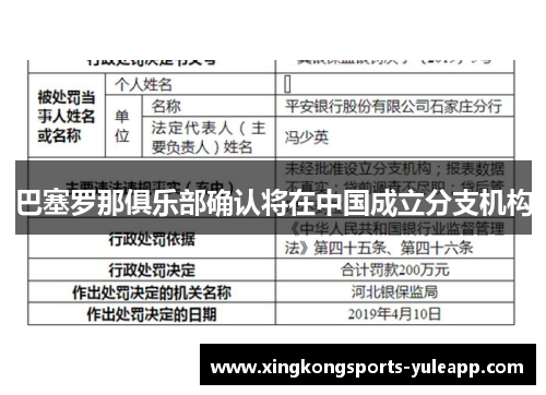 巴塞罗那俱乐部确认将在中国成立分支机构